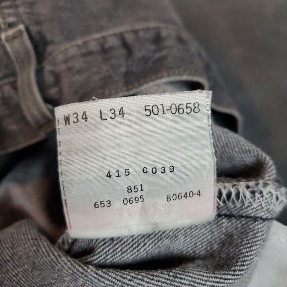 Vtg Levis 501 Jeans Dark Wash Men's 32 X 33 Made in USA Button Fly (tag 34X34) - Picture 4 of 13